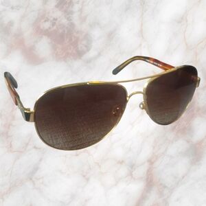 Tory Burch Gold Metal Aviator Sunglasses